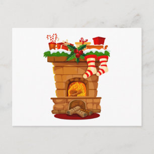 Chimenea de Navidad con Decoraciones y Medias
