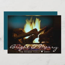 Chimenea Rústica Madera de Fuego Acogedora Tarjeta