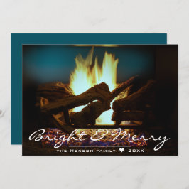 Chimenea Rústica Madera de Fuego Acogedora Tarjeta