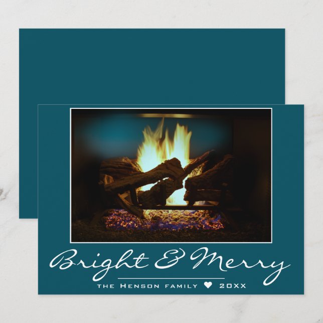 Chimenea Rústica Madera de Fuego Acogedora Tarjeta (Anverso / Reverso)