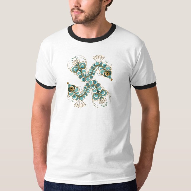 Chimera - Camiseta de caballito de mar de pavo rea (Anverso)
