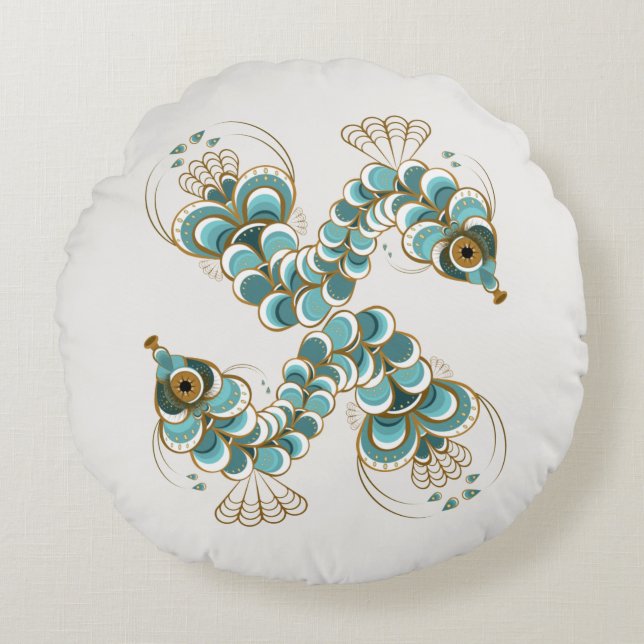 Chimera - Cojín decorativo redondo de caballito de (Anverso)