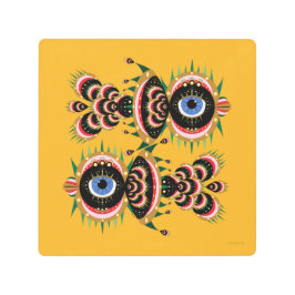 Chimera - Pájaro de pescado 8 x 8 impresión Metali