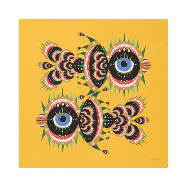 Chimera - Pájaro Pescado Impresión Metalizado 16x1 (Anverso)