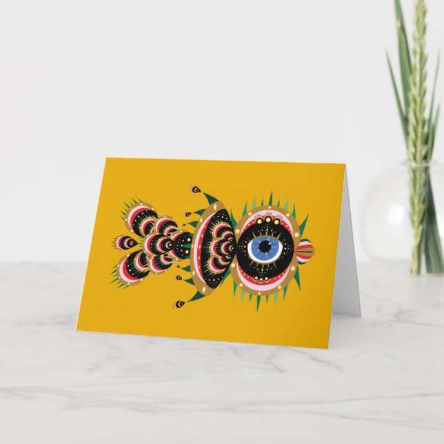 Chimera - Tarjeta de saludo para aves de pescado (Anverso)
