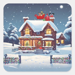 Chimney Santa Pegatinas