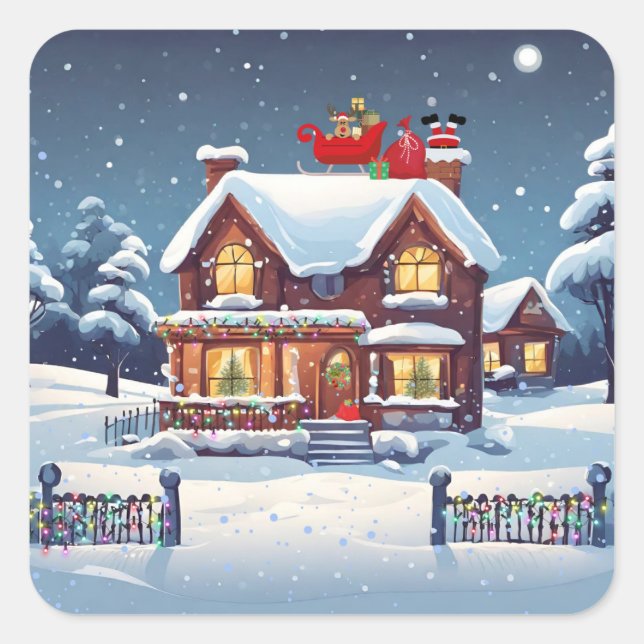 Chimney Santa Pegatinas (Anverso)