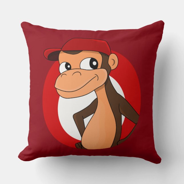 Chimp personalizado lanzar almohada (Anverso)