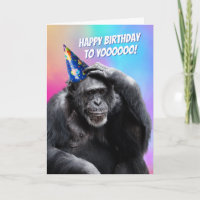 Chimpancé Aburrido Con Tarjeta De Cumpleaños Funny