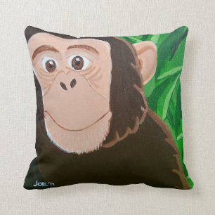 Chimpancé almohada cuadrada 16 x 16