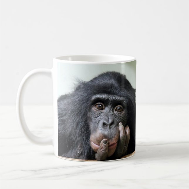 Chimpancé chimpancé MONKEY taza de tazas faciales (Izquierda)