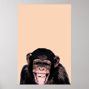 Chimpancé de arte pop - Tonga pegada fuera