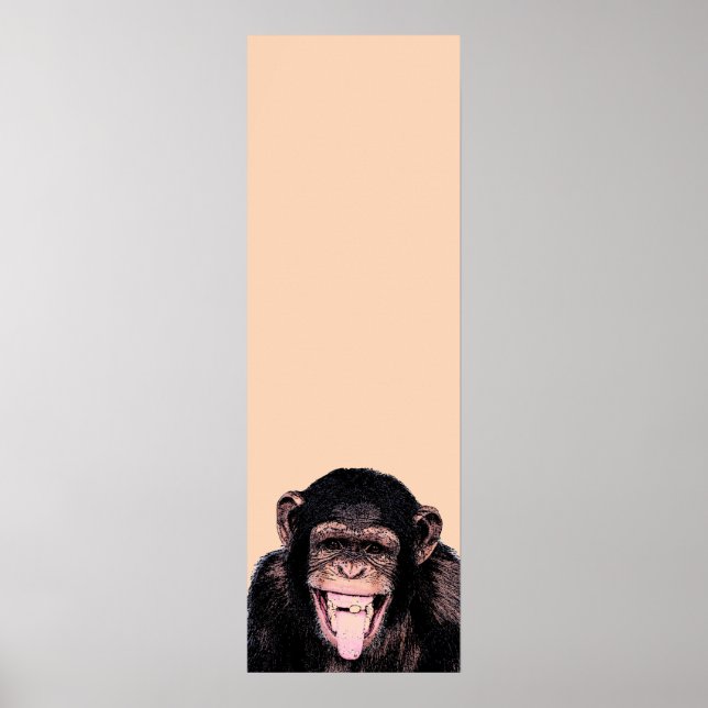 Chimpancé de arte pop - Tonga pegada fuera (Frente)
