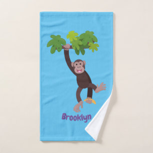 Chimpancé lindo en personalizado colgante de la ju
