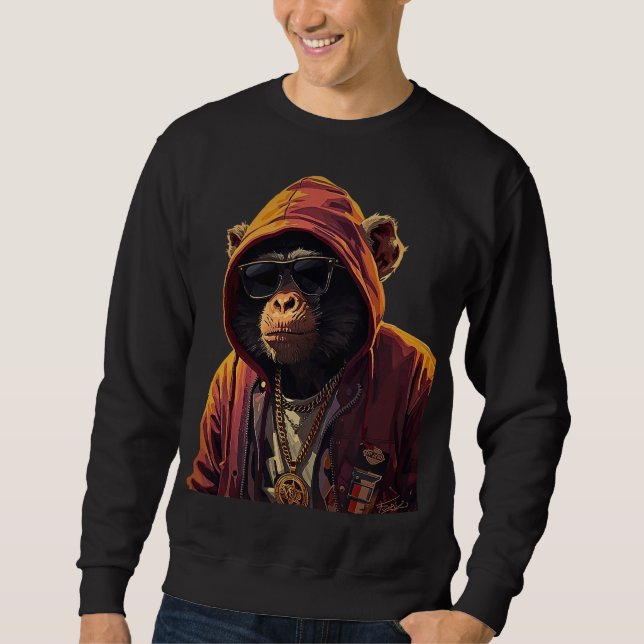 Chimpancé Urbano – Chimpancé Cool con Sudadera con (Anverso)