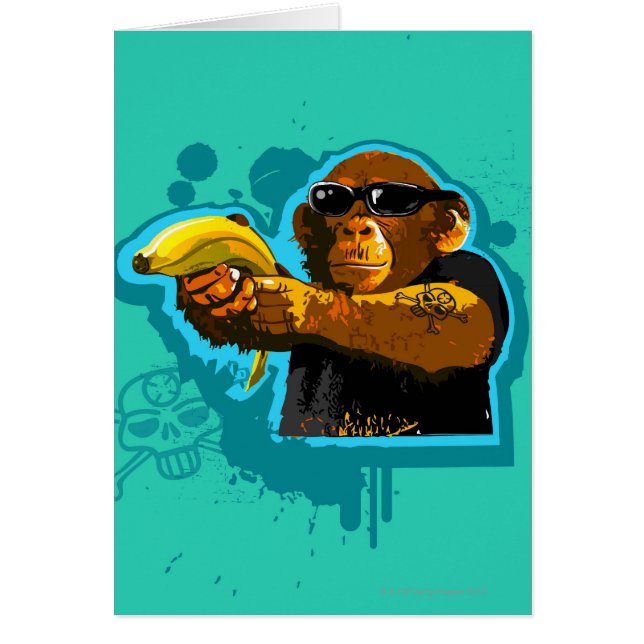 Chimpanzee sostiene una banana (Frente)