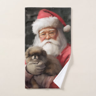 Chin japonés con Navidades festivos de Santa Claus