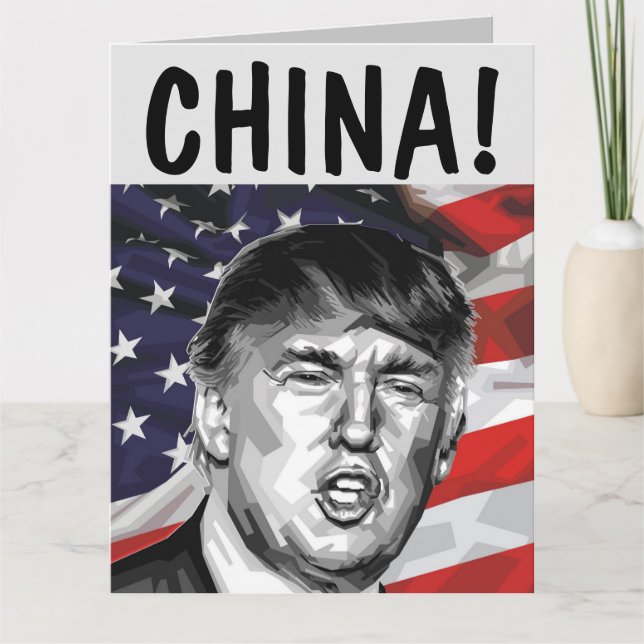 ¡CHINA! DONALD TRUMP TARJETA DE CUMPLEAÑOS (Anverso)
