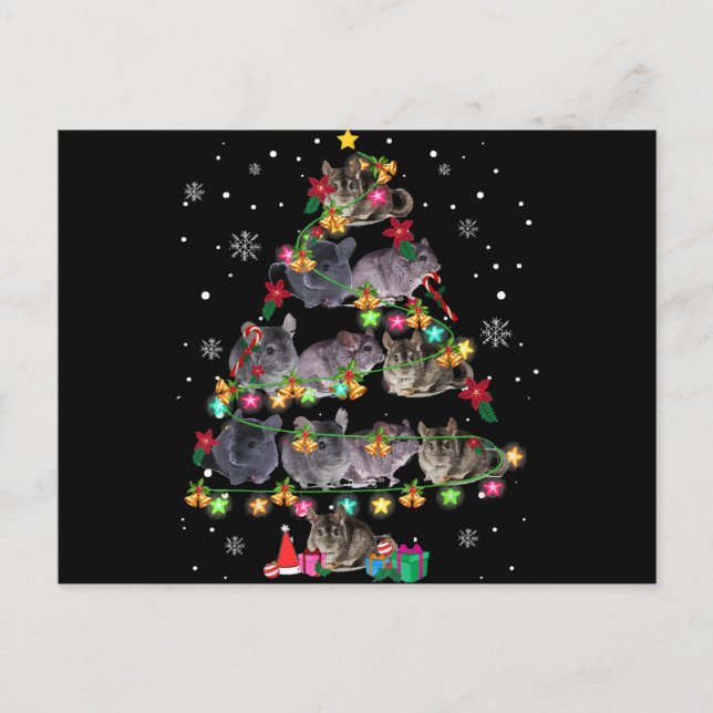 Chinchilla Árbol de Navidad Gracioso Roedores Aman (Anverso)
