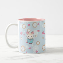 Chinchilla de Kawaii en taza de té con las