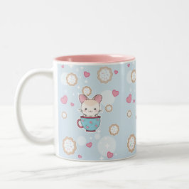 Chinchilla de Kawaii en taza de té con las