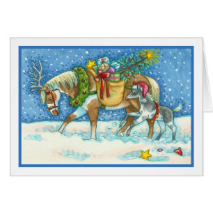 CHINCOTEAGUE PONIES NAVIDADES GREETING CARD Blank
