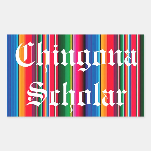 Chingona Scholar Sarape Pegatina (Anverso)
