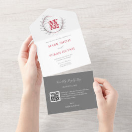 Chino moderno todo en una sola invitación a la bod
