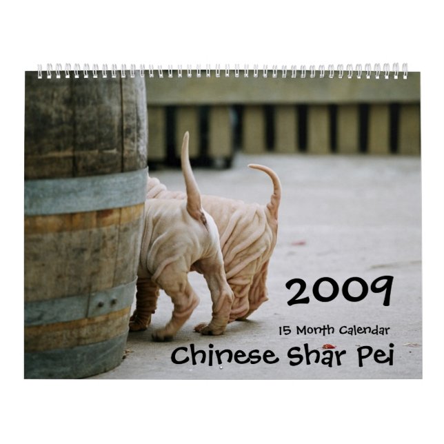 Chino Shar Pei calendario de 15 meses (Tapa)