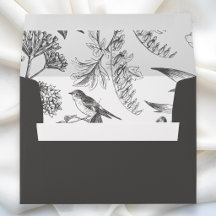 Chinoisería floral botánica vintage negra