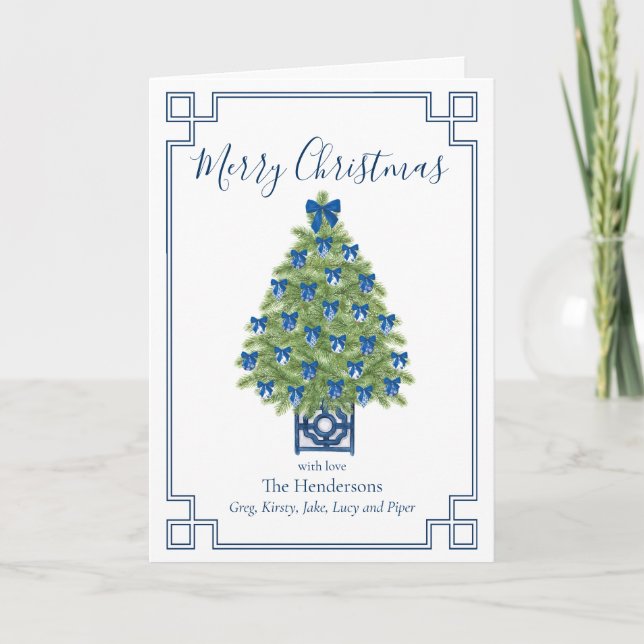 Chinoiserie Árbol de Navidad azul y blanco (Anverso)