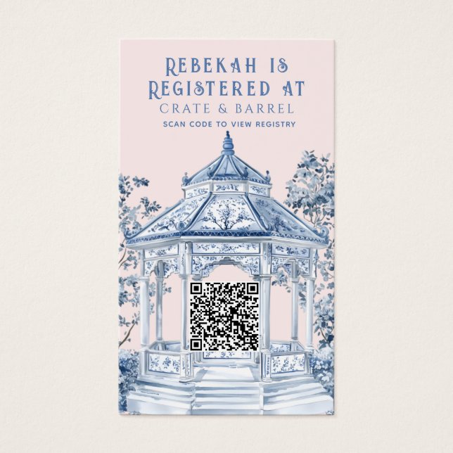 Chinoiserie azul y blanco Gazebo | Registro de reg (Frente)