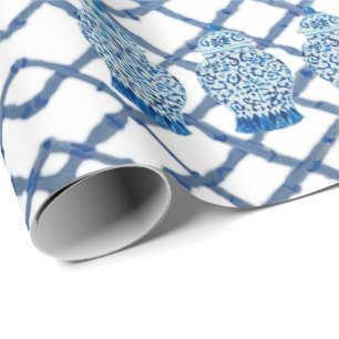 Chinoiserie Bamboo Ginger Jar Papel de ajuste