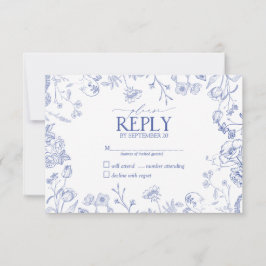 Chinoiserie Blue Victorian Floral Sin menú RSVP