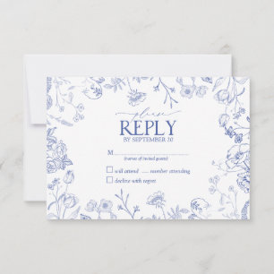 Chinoiserie Blue Victorian Floral Sin menú RSVP