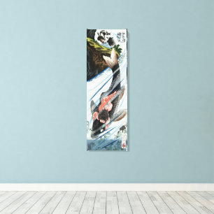Chinoiserie Carpa Koi Cascada Arte Japonés