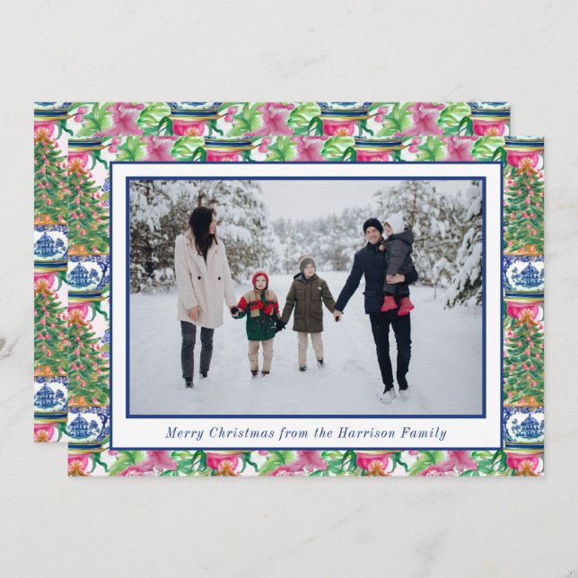 Chinoiserie Ginger Jar Navidad Tree Photo (Anverso / Reverso)