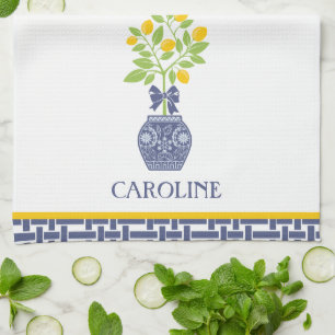 Chinoiserie Lemon Tree Personalized Kitchen Toalla