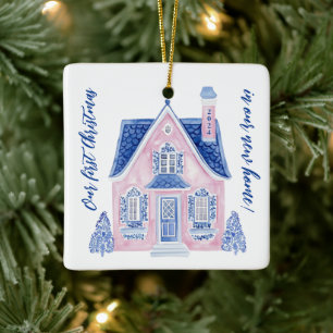 Chinoiserie Nuevo Hogar Primer Ornamento de Navida