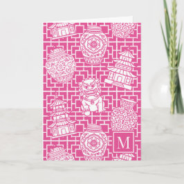 Chinoiserie Pagoda – Hot Pink Preppy Asian Garden