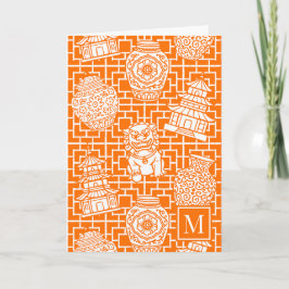 Chinoiserie Pagoda – Orange Preppy Asian Garden
