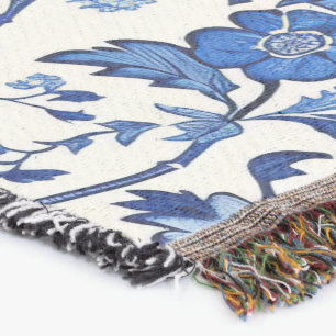 Chinoserie Floral imprimir manta de lanzamiento du