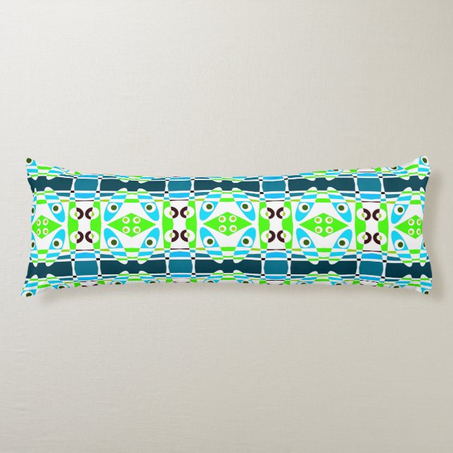 Chintz bohemio 3 almohada azul de cuerpo verde (Anverso)