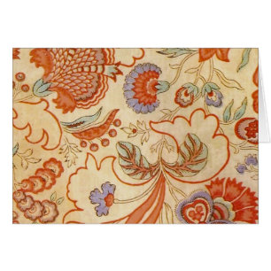 Chintz Floral Antiguo Terracota Francés Vintage