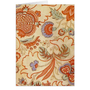 Chintz Floral Antiguo Terracota Francés Vintage