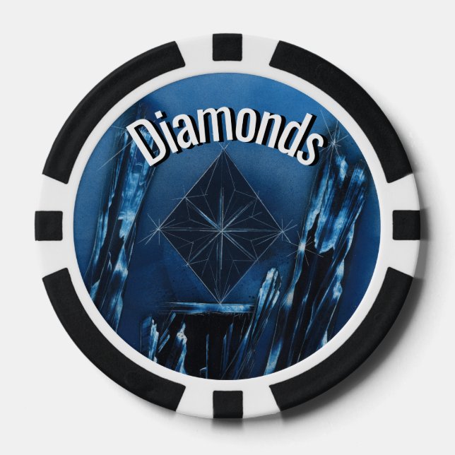 Chip de póquer con diamantes azules (Anverso)