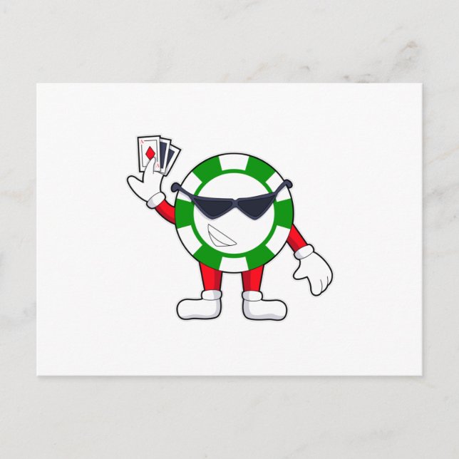 Chip de póquer con tarjetas de póker (Anverso)