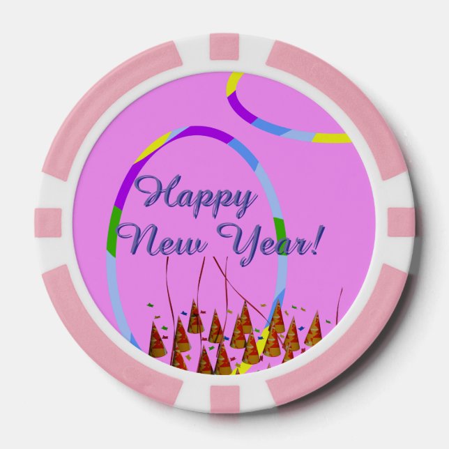 Chip de póquer de Año Nuevo Feliz (Anverso)