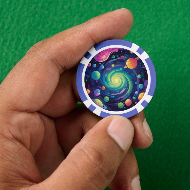 Chip de póquer de giro planetario (Mano)