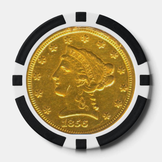 Chip de póquer de monedas de oro de 1856 (Anverso)